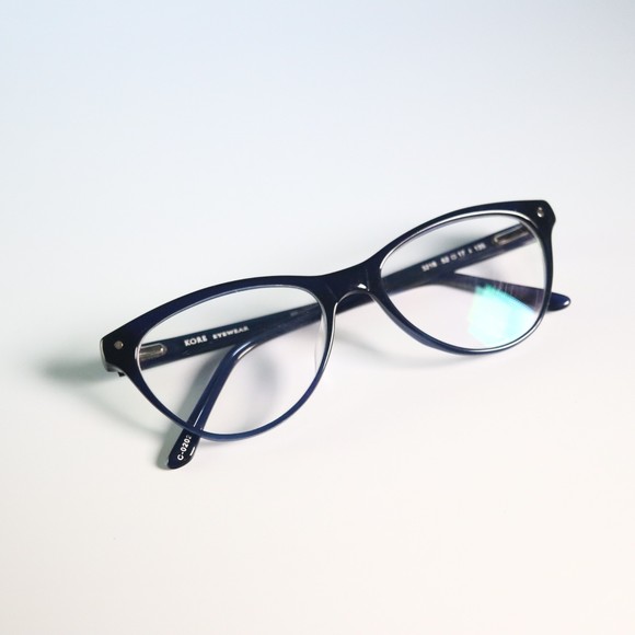 Kore Eyewear 3218 52-17 135 eyeglasses frames blue cat eye browline slim N8 - Picture 6 of 10